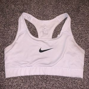 White Nike sports bra
